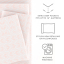 California King Classic in Pink Patterned Ultra-Soft Bed Sheet Set - Classic Patterns