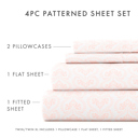 California King Classic in Pink Patterned Ultra-Soft Bed Sheet Set - Classic Patterns