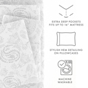 California King Coarse Paisley Light Gray Patterned Ultra-Soft Bed Sheet Set - Classic Patterns