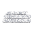 California King Coarse Paisley Navy Patterned Ultra-Soft Bed Sheet Set - Classic Patterns