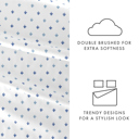 California King Lily Navy Patterned Ultra-Soft Bed Sheet Set - Classic Patterns