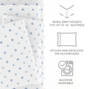 Full/Double Lily Navy Patterned Ultra-Soft Bed Sheet Set - Classic Patterns