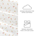 California King Soft Floral Pink Patterned Ultra-Soft Bed Sheet Set - Classic Patterns