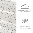 California King Spotted Leaves Light Gray Patterned Ultra-Soft Bed Sheet Set - Classic Patterns