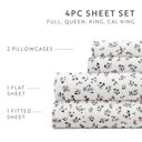 California King Ditsy Floral Pale Mauve Patterned Ultra-Soft Bed Sheet Set - Delicate Blossoms