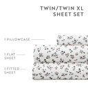 California King Ditsy Floral Pale Mauve Patterned Ultra-Soft Bed Sheet Set - Delicate Blossoms