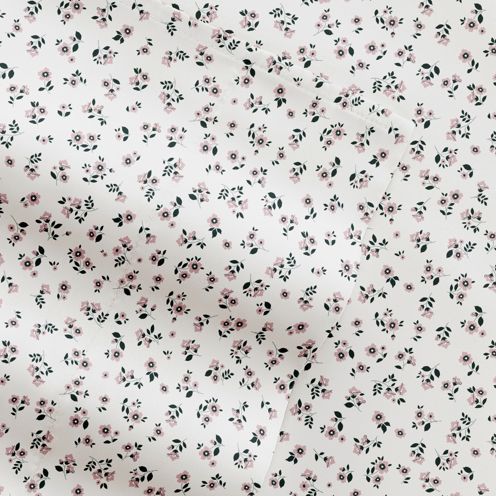 Patterned Ultra-Soft Bed Sheet Set - Delicate Blossoms