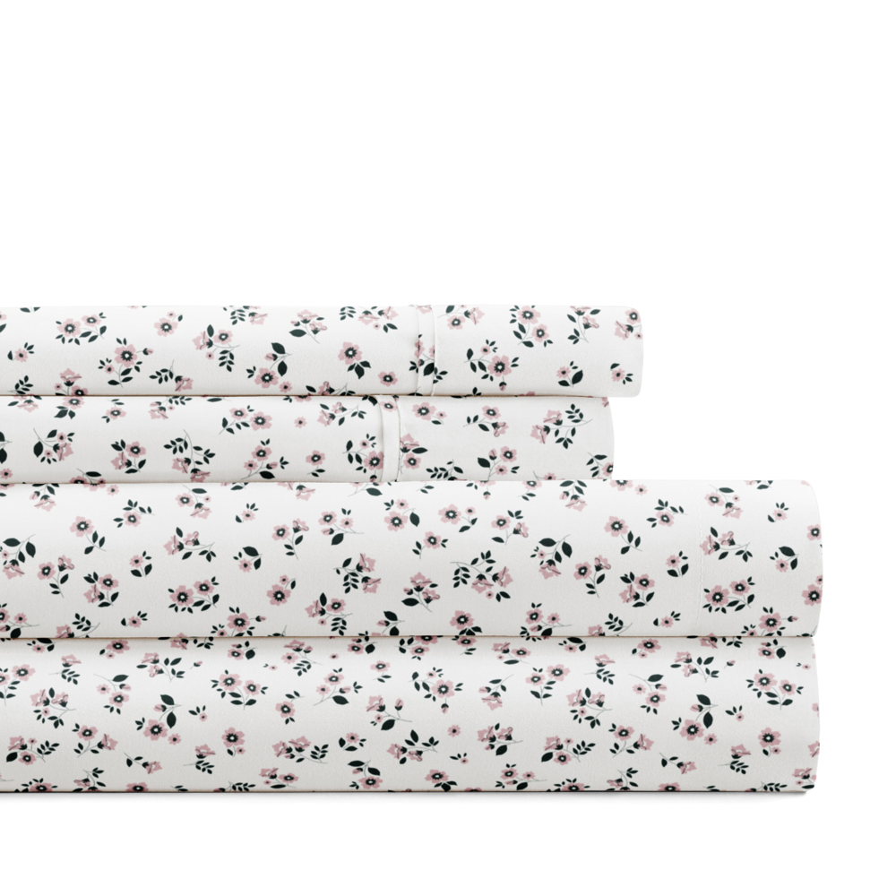 Patterned Ultra-Soft Bed Sheet Set - Delicate Blossoms