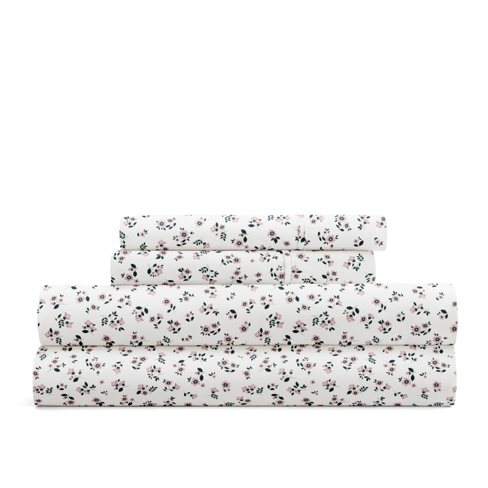 Patterned Ultra-Soft Bed Sheet Set - Delicate Blossoms