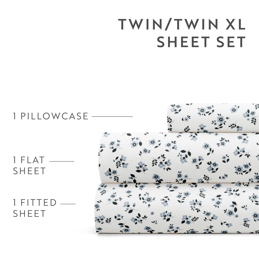 Patterned Ultra-Soft Bed Sheet Set - Delicate Blossoms