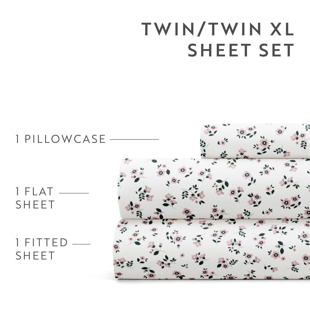 Patterned Ultra-Soft Bed Sheet Set - Delicate Blossoms