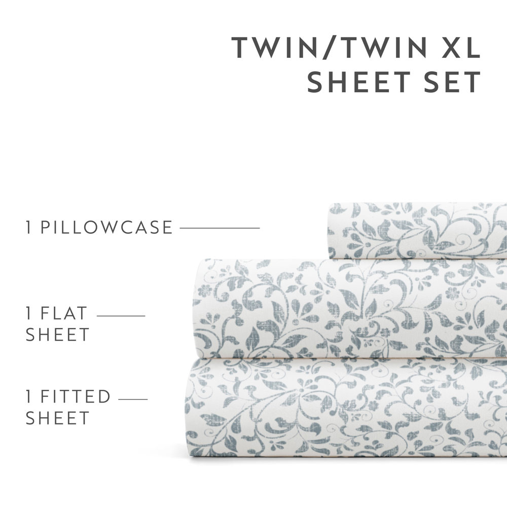 Patterned Ultra-Soft Bed Sheet Set - Delicate Blossoms