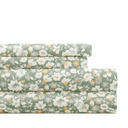 California King Floral Dream Eucalyptus Patterned Ultra-Soft Bed Sheet Set - Delicate Blossoms