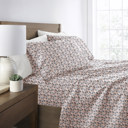 California King Floral Dream Mauve Patterned Ultra-Soft Bed Sheet Set - Delicate Blossoms