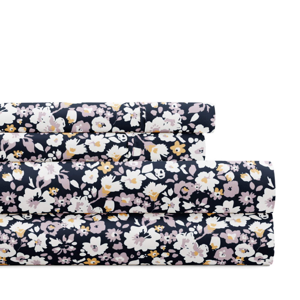 Patterned Ultra-Soft Bed Sheet Set - Delicate Blossoms