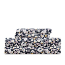 California King Floral Dream Navy Patterned Ultra-Soft Bed Sheet Set - Delicate Blossoms