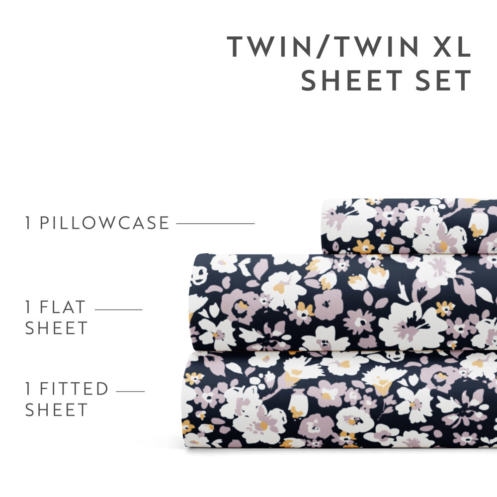 Patterned Ultra-Soft Bed Sheet Set - Delicate Blossoms