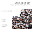 California King Floral Dream Terracotta Patterned Ultra-Soft Bed Sheet Set - Delicate Blossoms