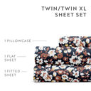 California King Floral Dream Terracotta Patterned Ultra-Soft Bed Sheet Set - Delicate Blossoms