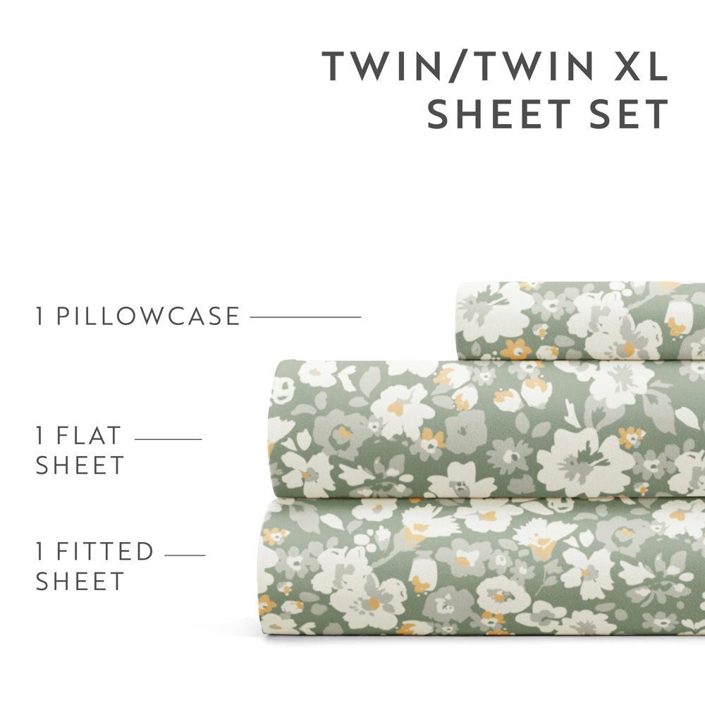 Patterned Ultra-Soft Bed Sheet Set - Delicate Blossoms