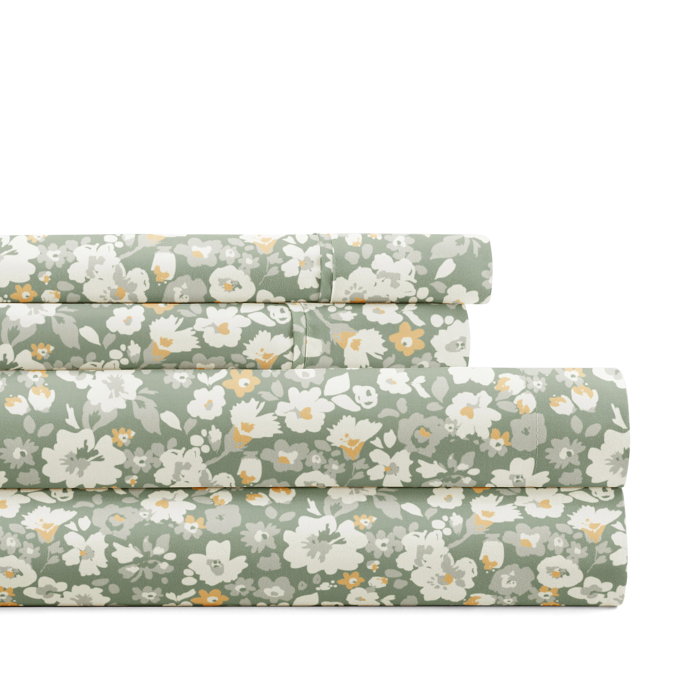 Patterned Ultra-Soft Bed Sheet Set - Delicate Blossoms