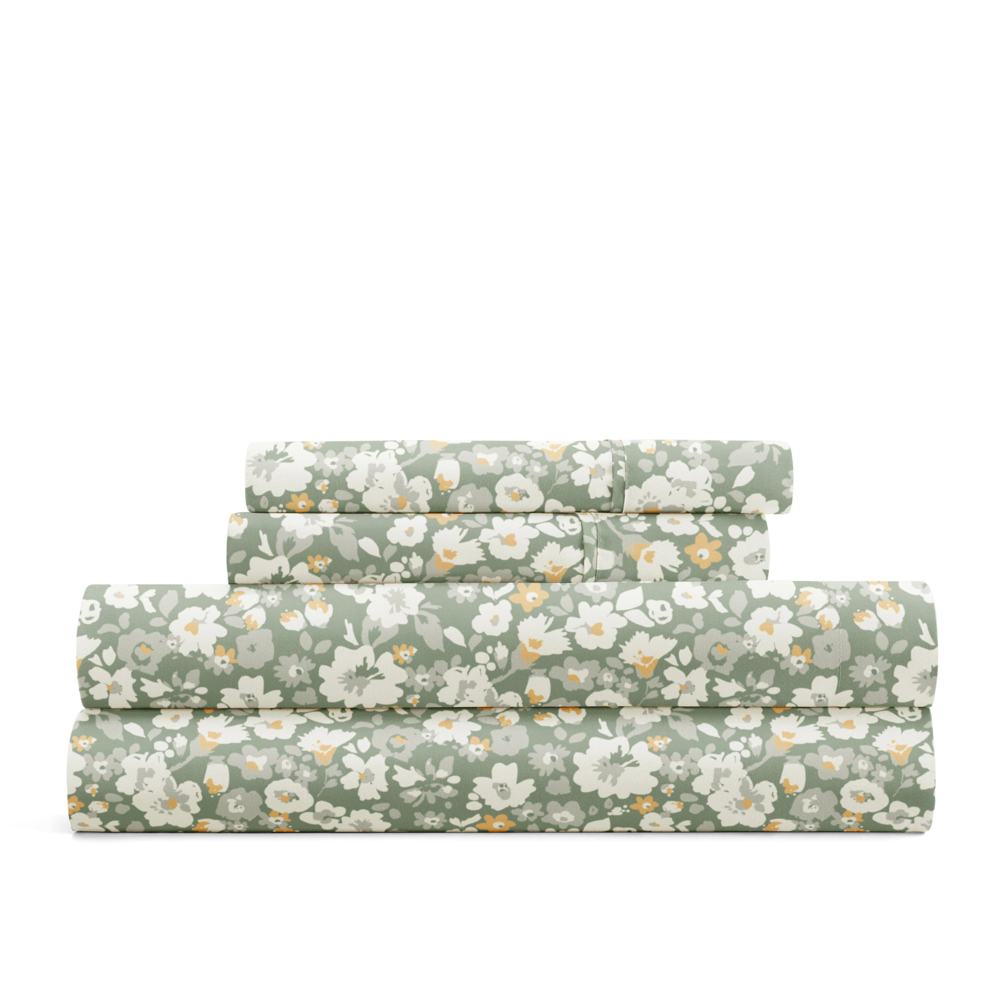 Patterned Ultra-Soft Bed Sheet Set - Delicate Blossoms