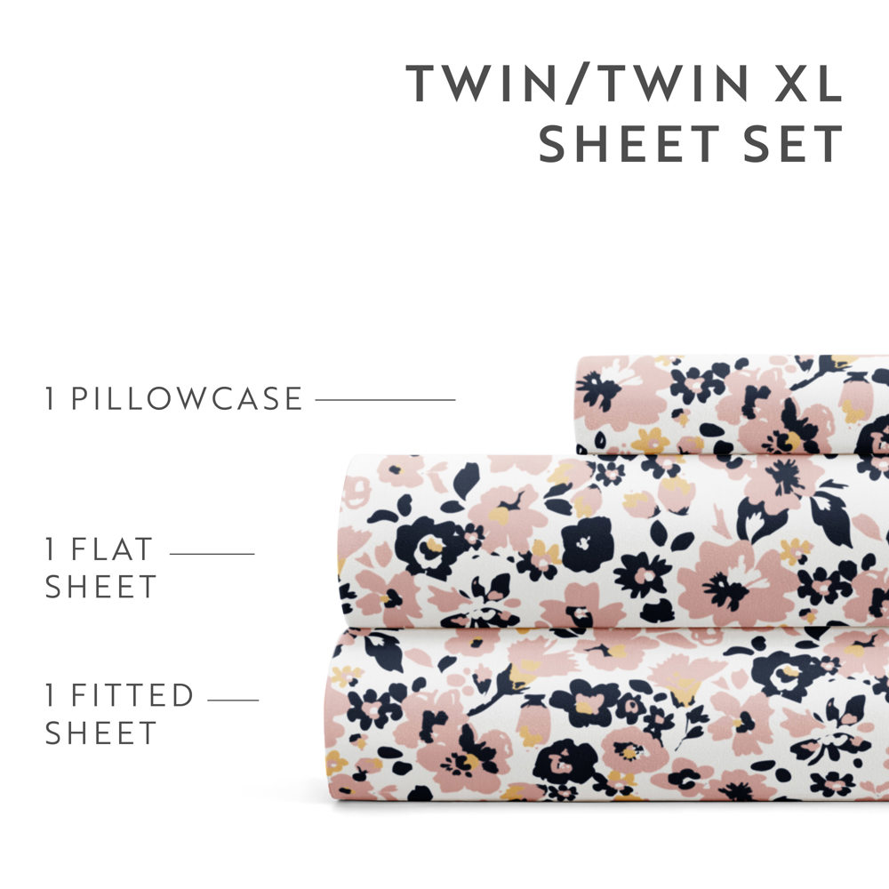 Patterned Ultra-Soft Bed Sheet Set - Delicate Blossoms