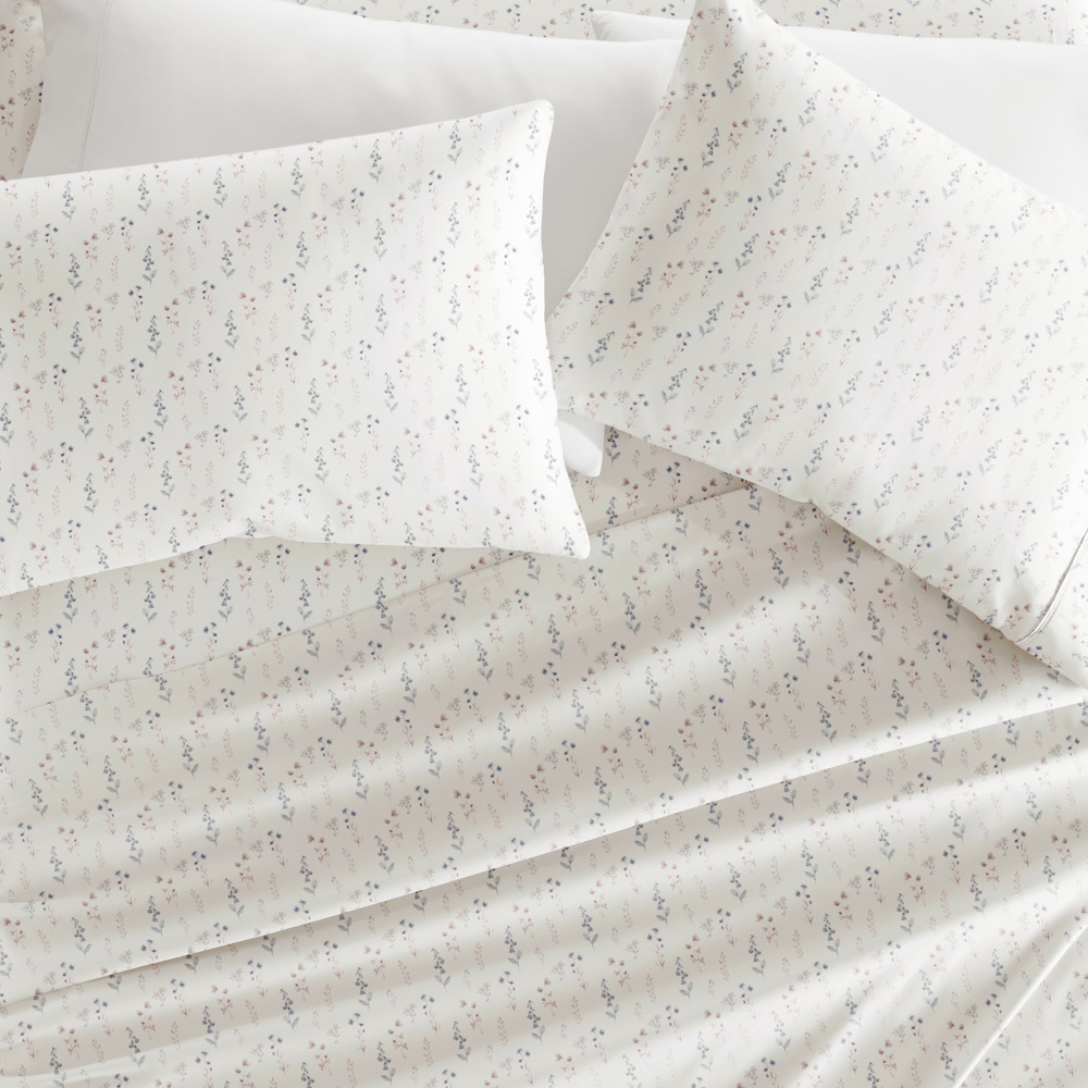 Patterned Ultra-Soft Bed Sheet Set - Delicate Blossoms