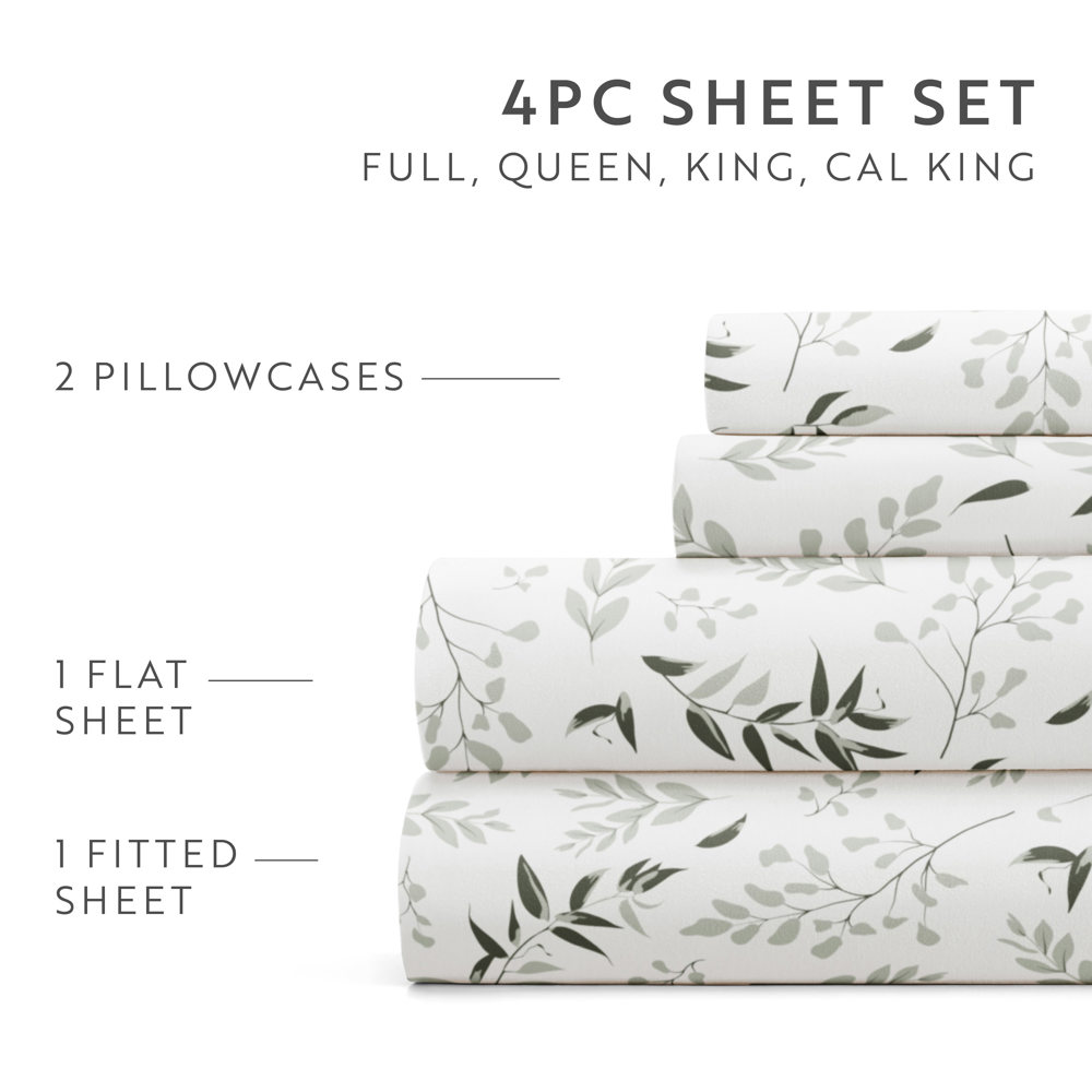 Patterned Ultra-Soft Bed Sheet Set - Delicate Blossoms