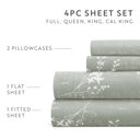 California King Distressed Willow Green Mist Patterned Ultra-Soft Bed Sheet Set - Delicate Details