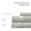 California King Distressed Willow Green Mist Patterned Ultra-Soft Bed Sheet Set - Delicate Details