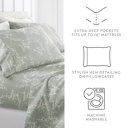 California King Distressed Willow Green Mist Patterned Ultra-Soft Bed Sheet Set - Delicate Details