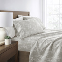 California King Distressed Willow Harbour Mist Patterned Ultra-Soft Bed Sheet Set - Delicate Details