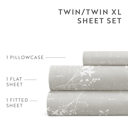 California King Distressed Willow Harbour Mist Patterned Ultra-Soft Bed Sheet Set - Delicate Details