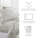 California King Distressed Willow Harbour Mist Patterned Ultra-Soft Bed Sheet Set - Delicate Details