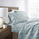 Full/Double Distressed Willow Blue Patterned Ultra-Soft Bed Sheet Set - Delicate Details