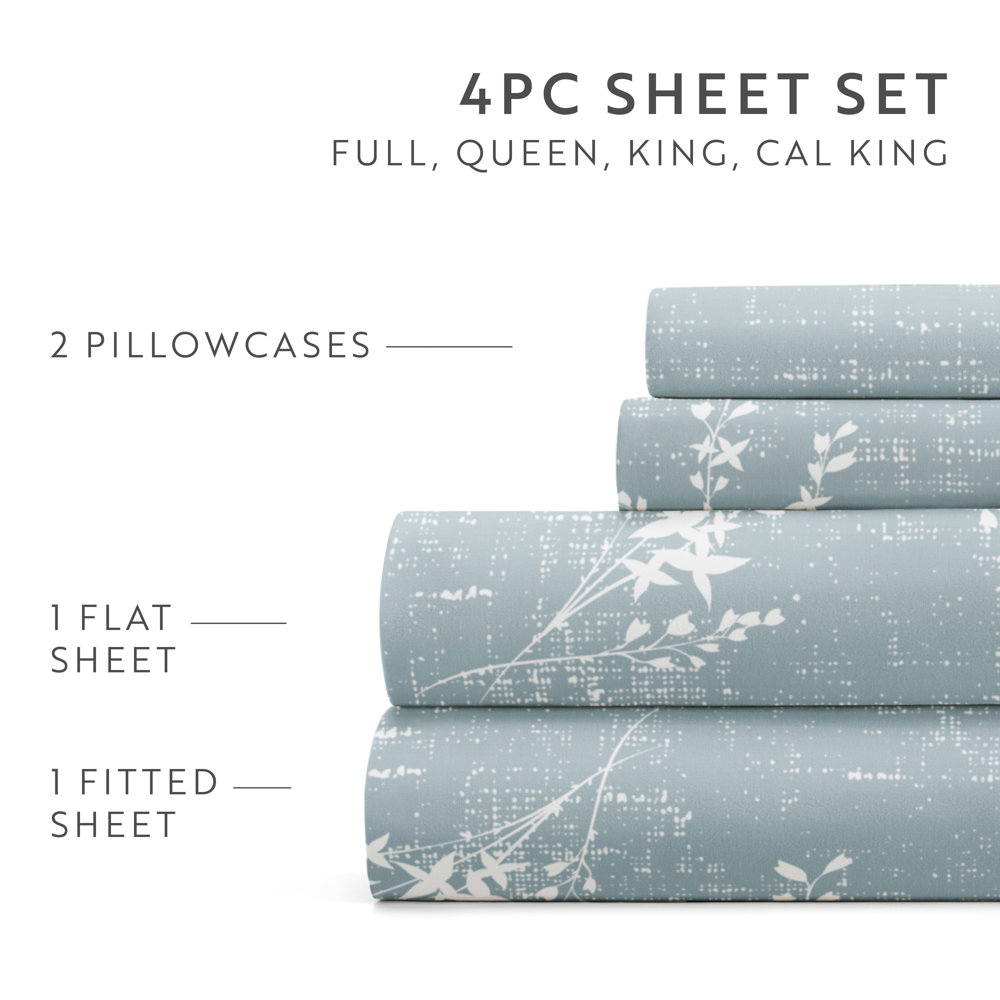 Patterned Ultra-Soft Bed Sheet Set - Delicate Details