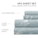 Full/Double Distressed Willow Blue Patterned Ultra-Soft Bed Sheet Set - Delicate Details