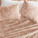 King Distressed Willow Apricot Patterned Ultra-Soft Bed Sheet Set - Delicate Details