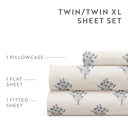 California King Floral Bouquet Stone Patterned Ultra-Soft Bed Sheet Set - Delicate Details