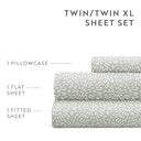 California King Modern Circles Green Mist Patterned Ultra-Soft Bed Sheet Set - Delicate Details