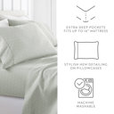 California King Modern Circles Green Mist Patterned Ultra-Soft Bed Sheet Set - Delicate Details