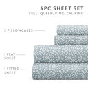 California King Modern Circles Sky Blue Patterned Ultra-Soft Bed Sheet Set - Delicate Details