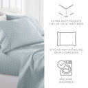 California King Modern Circles Sky Blue Patterned Ultra-Soft Bed Sheet Set - Delicate Details