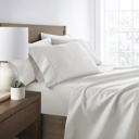 California King Modern Circles Light Gray Patterned Ultra-Soft Bed Sheet Set - Delicate Details