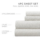 California King Modern Circles Light Gray Patterned Ultra-Soft Bed Sheet Set - Delicate Details