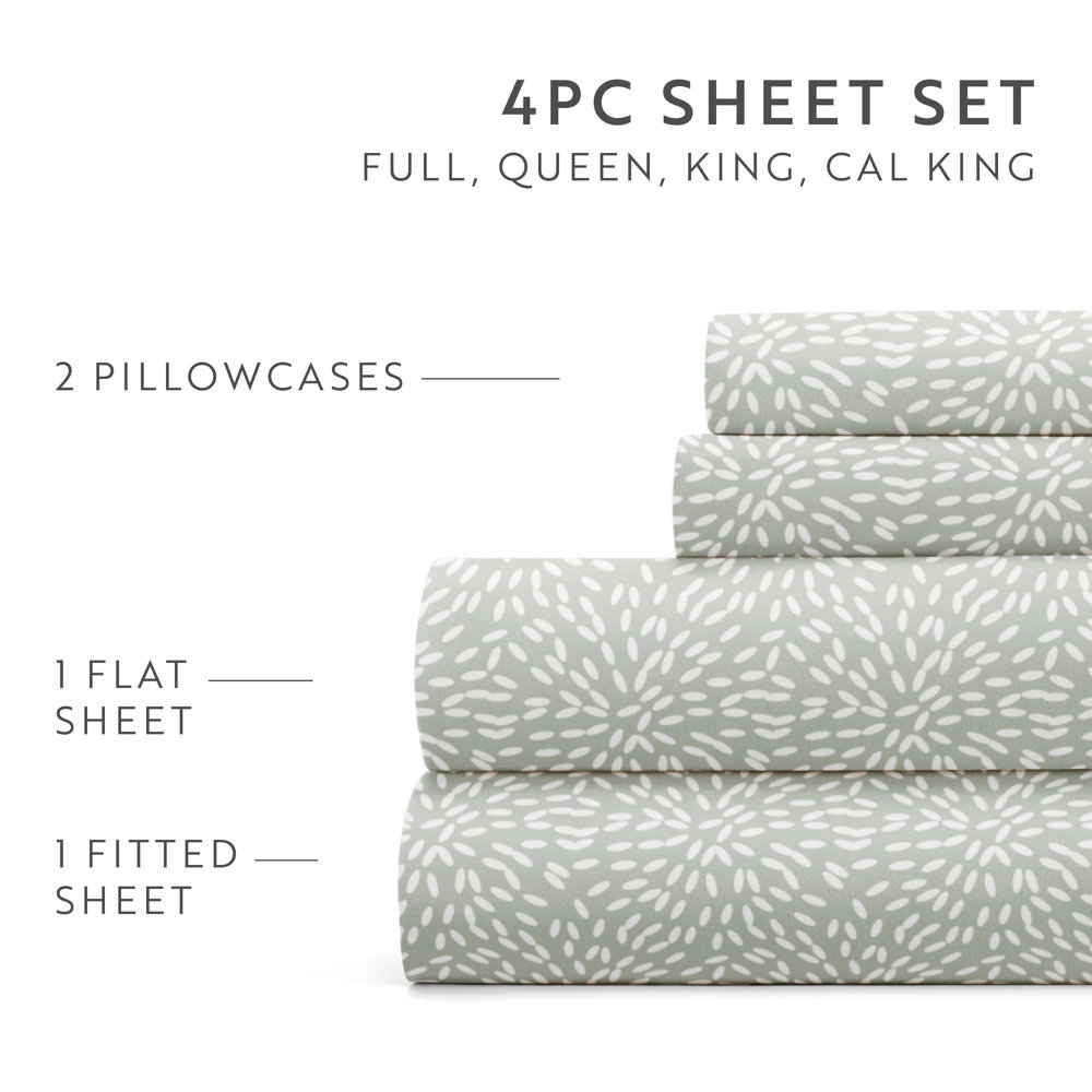 Patterned Ultra-Soft Bed Sheet Set - Delicate Details