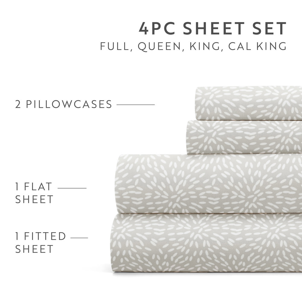 Patterned Ultra-Soft Bed Sheet Set - Delicate Details