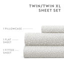 Twin Modern Circles Light Gray Patterned Ultra-Soft Bed Sheet Set - Delicate Details