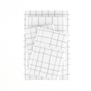 California King Crossroad Light Gray Patterned Ultra-Soft Bed Sheet Set - Dots and Stripes